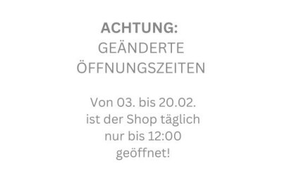 Changed opening hours shop!