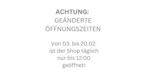 Changed opening hours shop!