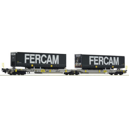 ROCO SPUR H0 76435 Doppeltaschenwagen-Gelenkwagen AAE Fercam in OVP EUR 99,90 - DE
