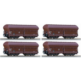 Roco H0 - Wagon de marchandises pour trains miniatures (3) - Trois auto- déchargeurs 'B-Cargo' - NMBS